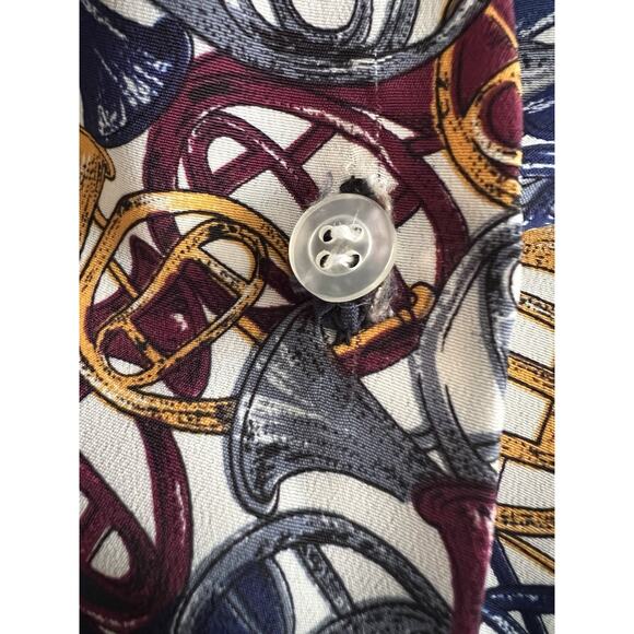 VTG Leslie Fay Haberdashery Size 22W Blouse Multicolor French Horns Mardi gras - Picture 10 of 10